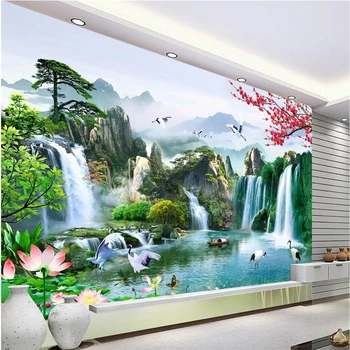 beibehang Užsakymą tapetai freskomis bet kokio dydžio foto Kalnų peizažas vandens taupymo Kinijos TELEVIZIJA fono sienos papel de parede