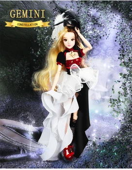 DBS MMGirl 12 Žvaigždynas Dvyniai, kaip BJD Blyth lėlės 1/6 30cm juoda ir balta suknelė fantazijos kūno žaislas mergina dovana
