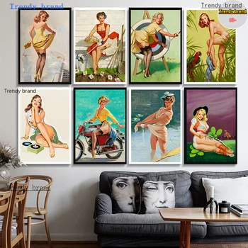 II pasaulinio Karo Sovietų Sexy Girl Anime Drobės Tapybos Meno Nordic Plakatai ir Spausdina Sienos Nuotraukas Kambarį Dekoro Frameless