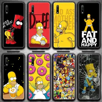 Juokingas Animacinių filmų Homer Simpson Šeimos Telefoną Atveju Huawei Honor 30 20 10 9 8 8x 8c v30 Lite peržiūrėti 7A pro