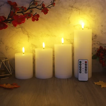 4pcs Nustatyti Flameless LED Žvakė Nuotolinio valdymo Elektros Mirgėjimas Žvakės baterijomis, Žvakių Kalėdų Vakarėlį Namų Dekoro