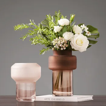 Prabanga geometrinis stiklo vaza Skaidresnė hydroponic vaza Namo ir gyvenamojo kambario dizainas, apdaila ir puošyba kūrybiškumą
