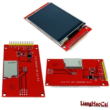 2.8 colių SPI Modulis LCD ekranas Su PCB Lenta, adapteris 240320 ILI9341 valdiklis, SD kortele, lietimui 51 STM32 14 pin Raudona