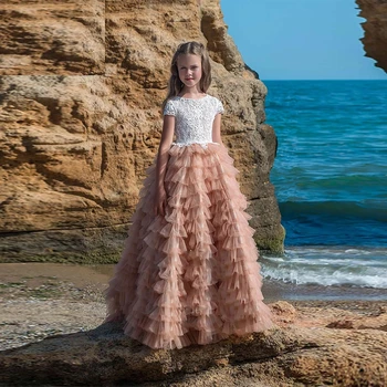 Vaikai, Gėlių mergaičių Suknelės Modelis Princesė High-end Vakarą Trialing Mažas Priimančiosios veikimo 2023 Naujas