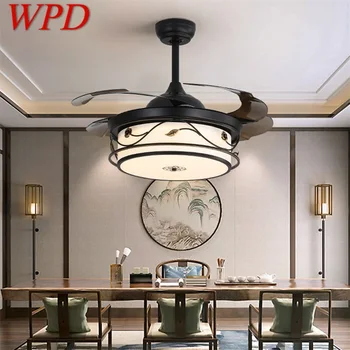 WPD Modernios LED Ventiliatorius, Šviesos, Juodos spalvos Su Nuotolinio Valdymo 3 Spalvų LED Namų Valgomojo, Miegamojo Restoranas