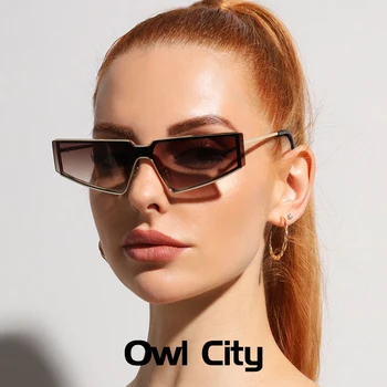Aikštėje vyriški Akiniai nuo saulės Mados Stačiakampio Moterų Metalo Prabangos Prekės ženklo Saulės Akiniai Punk Klasika Oculos Eeyglasses UV400 Atspalvių