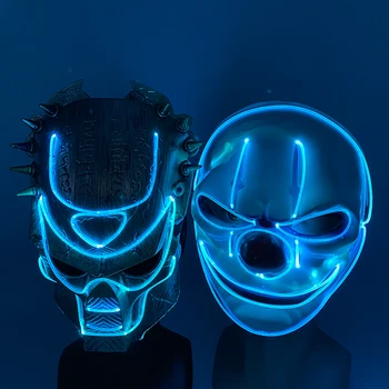 Aukštos klasės Žėrintis LED Kaukė su Nuotolinio Valdymo Įkrovimo Šviesos Kaukė Spalvą Mirksi Šalies Kaukė Halloween Carnival