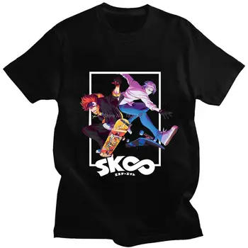 Populiarus Anime SK8 Infinity T-shirt Vyrai Moterys Atsitiktinis Derliaus Drabužių Medvilnės Marškinėlius Tees Hip-Hop Harajuku Streetwear