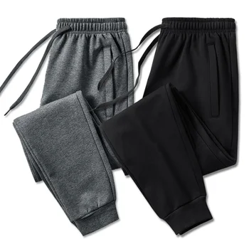Vyrų Sporto Kelnės Tiesios Mokymo Kelnės Patogus Namų Bėgimo Kelnės 100%Medvilnės Ruožas Fitneso Poilsiu Pants Plus Size 8XL