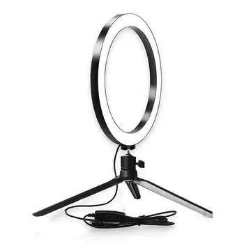 W/Trikojo Žiedas Užpildyti Šviesos diodų (LED) Žiedo, Šviesos, Vaizdo Šviesos Lempos Stovas Makiažas Trijų pavarų 2 in 1 Nuotrauka Selfie Universalus Pritemdomi