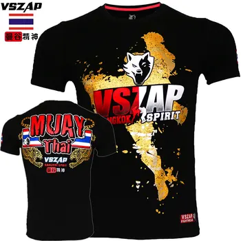 VSZAP Rashguard Muay Tajų, vyriški T-Shirt MMA trumparankoviai Fitneso Kovoti Dėvėti Kovos Menų, Bokso, Imtynių Tee Marškinėliai S-4XL