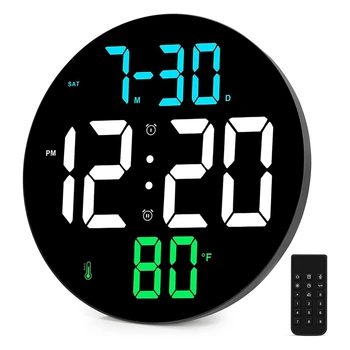 9Inch Didelis Skaitmeninis Laikrodis, Didelis Ekranas ,Nuotolinis Valdymas ,Data ,12/24H Prijungti LED Laikrodis-Žadintuvas