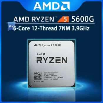 AMD Ryzen 5 5600G R5 5600G 3.9 GHz Šešių Branduolių Dvylikos Siūlų 65W CPU Procesorius L3=16M 100-000000252 Lizdas AM4 naują, bet ne ventiliatorius