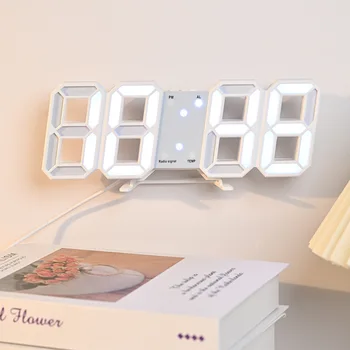 3D LED Skaitmeninis Laikrodis, Naktinis Režimas, Reguliuojamas Žėrintis Elektroninių Stalo Laikrodis Skaitmenų Sieninis Laikrodis Dekoro Namo Kambaryje Biuro Apdailos