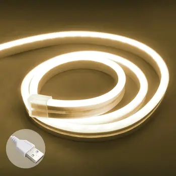 Vimeepro 5V USB LED Juostelės Žibintai 6.6 ft Neoninės Šviesos Juostelės Lankstus, atsparus Vandeniui Neon LED Virvė dega vidaus ir Lauko Miegamasis