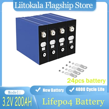 24pcs 3.2 v 200Ah Lifepo4 Baterija Klasės Naujos lifepo4 batteri 