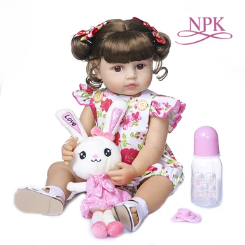 NPK 55CM bebe lėlės reborn bamblys mergina lėlės viso kūno silikono minkštas nekilnojamojo touch princesė lėlės