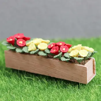 Sumanus 1:12 Miniatiūriniai Vazoninių Gėlių Krūmas su Puodą Modelio Miniatiūra Vazoninių Gėlių Eco-friendly Sukurti Gyvybingumą