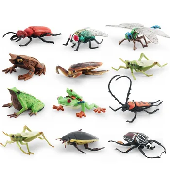 Modeliavimo Vabzdžių Veiksmų Skaičius, Vaikų Žaislai Figūrėlės Longicorn Varlė Žiogas Skristi Dragonfly Modelių Namų Dekoro Žaislai