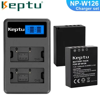 KEPTU NP-W126 NP-W126S npw126 Baterija 1200mAh su skystųjų KRISTALŲ Kroviklis skirtas Fujifilm X-T1 X-T20 X-T3 X-T30 X-T2, X-A1 X A2 X-A3 X-A5 X-A1