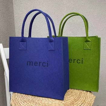 100vnt Manė, Laisvalaikio Krepšys Gamintojų Nešiojamų Veltinio Mada Moterų Rankinės Shoppingbag Tote Bag