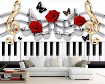 beibehang behang tapetai kambarį Užsakymą lipdukas tapetai mados muzikos tema sofa-flash 3d tapetai plytų tapetai