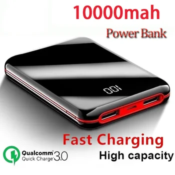 10000mAh Ekranas Mini Power Bank su Išorės Baterijos Energijos Banko Xiaomi lphone 30000 mAh Nešiojamas Įkroviklis