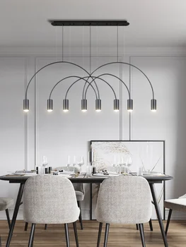 LED šviestuvo paprasta modernus Nordic office miegamasis šeimos restoranas virtuvės aliuminio bangos lempos