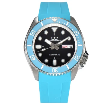 Custom Mados Japonija NH36 Judėjimo 42mm Tiffany mėlyna SKX007 vyriški Laikrodžiai Safyras Atveju, Automatinė vyriški Žiūrėti Gumos Juosta