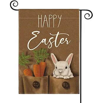 colorlife Happy Easter Bunny Sodo Vėliavos 12x18 Colių Dvipusis Ne, Triušio Morkų Atostogų Kieme Lauko Vėliava