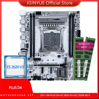 JGINYUE LGA 2011-3 pagrindinėse plokštėse pasirinktinio įvedimo rinkinys Intel E5 2620 V3 CPU Ir DDR4 ECC(8G*2)RAM 2 M. NVME SATA X99M PLIUS D4 placa mae