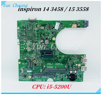 KN-0NPF8M KN-0MHDT2 0MHDT2 14216-1 Mainboard DELL inspiron 14 3458 15 3558 Nešiojamojo kompiuterio pagrindinę Plokštę Su i5-5200U CPU DDR3L