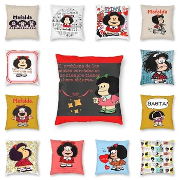 Frazė Mafalda Uždarytas Protus Mesti Pagalvės užvalkalą Namų Dekoro Aikštėje Argentinos Animacinių filmų Quino Komiksų Pagalvėlė Padengti 40x40cm Pillowcover