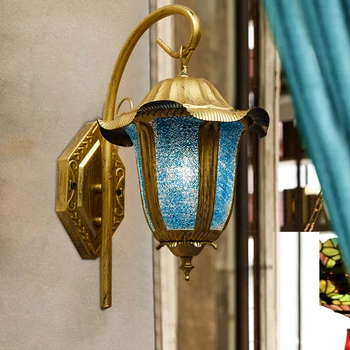 Maroko mėlyna asmeninį sienos lempos Viduržemio jūros koridorius balkonas viešbučio bare homestay geležies dekoratyvinis apšvietimas šviestuvai